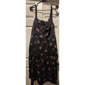 Black Dress with Cherry Print